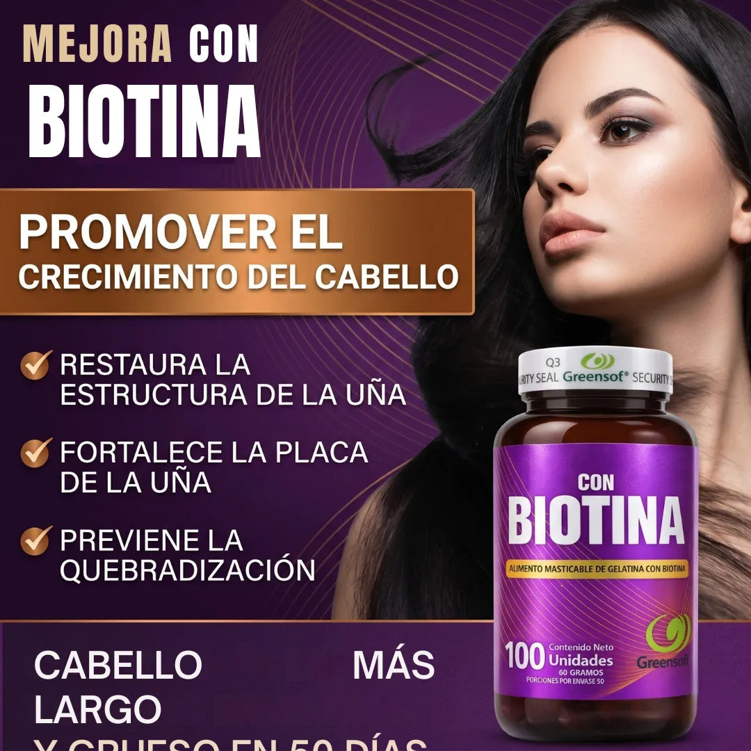 Suplemento Biotina Cápsulas Softgel 1000mcg
