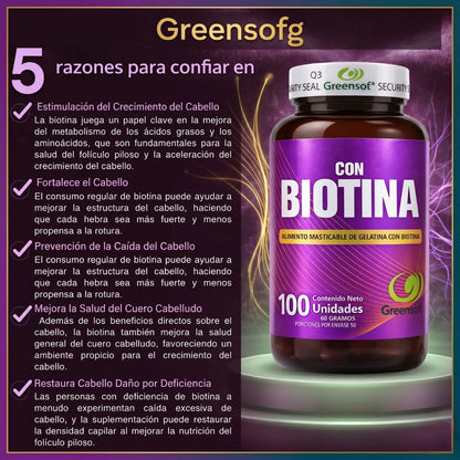 Suplemento Biotina Cápsulas Softgel 1000mcg