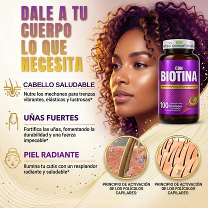 Suplemento Biotina Cápsulas Softgel 1000mcg