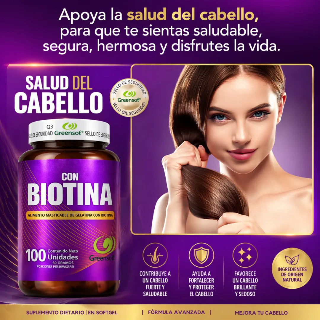 Suplemento Biotina Cápsulas Softgel 1000mcg