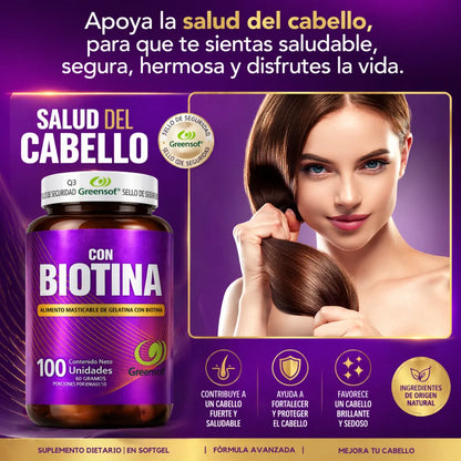 Suplemento Biotina Cápsulas Softgel 1000mcg