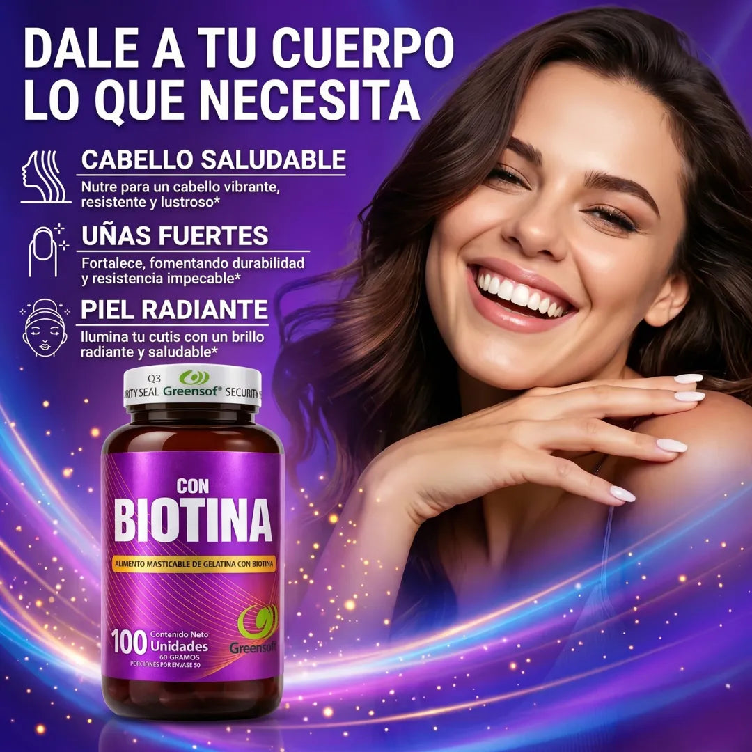 Suplemento Biotina Cápsulas Softgel 1000mcg