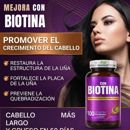 Suplemento Biotina Cápsulas Softgel 1000mcg